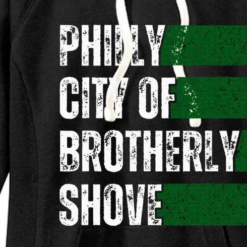 Philly City Of Brotherly Shove American Football Quarterback Women's Fleece Hoodie