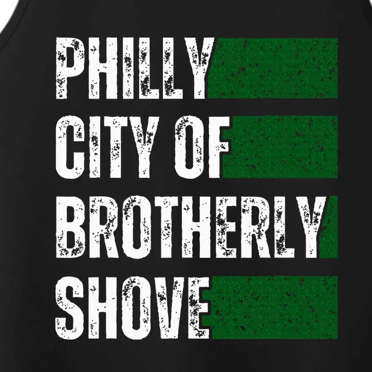 Philly City Of Brotherly Shove American Football Quarterback Performance Tank