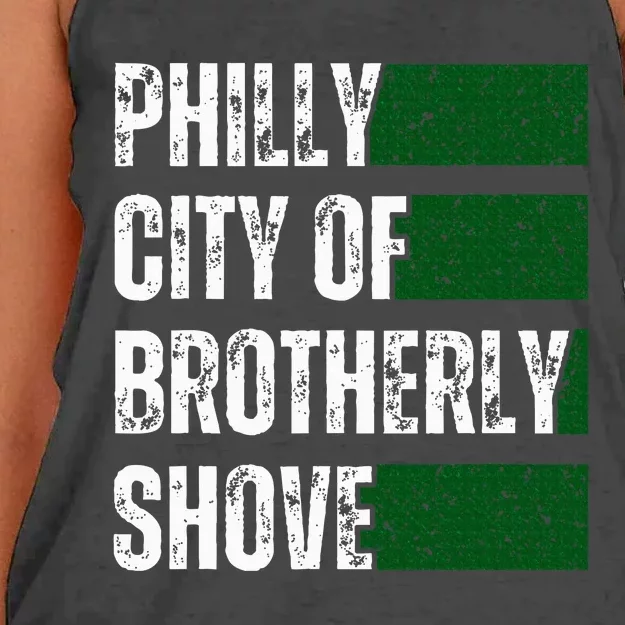 Philly City Of Brotherly Shove American Football Quarterback Women's Knotted Racerback Tank