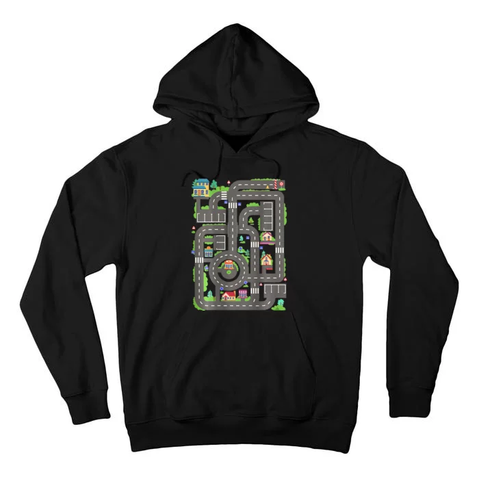 Play Cars On Dad Back Race Track Mat Tall Hoodie