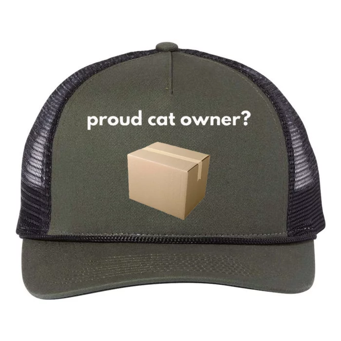 Proud Cat Owner Schrodingers Cat Funny Retro Rope Trucker Hat Cap