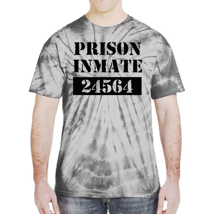 Prisoner Costume Orange Prison Uniform Halloween Jail Inmate Tie-Dye T-Shirt