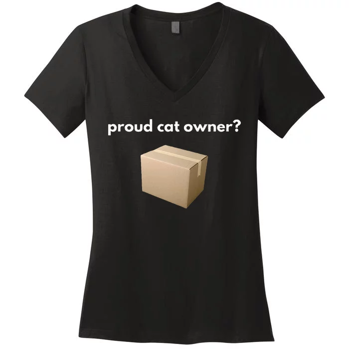 Proud Cat Owner Schrodingers Cat Funny Women's V-Neck T-Shirt