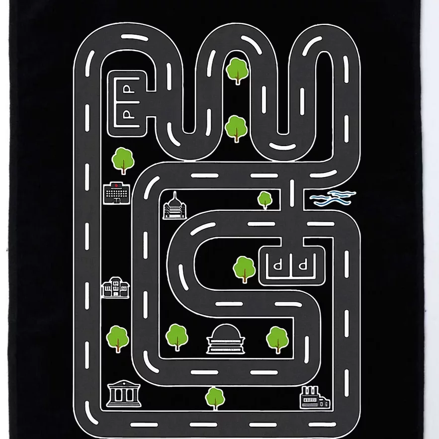 Play Cars On DadS Back Mat Road Car Race Track FatherS Day Platinum Collection Golf Towel