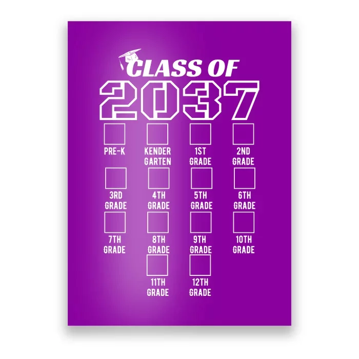 PreK Class Of 2037 First Day School Grow With Me Poster