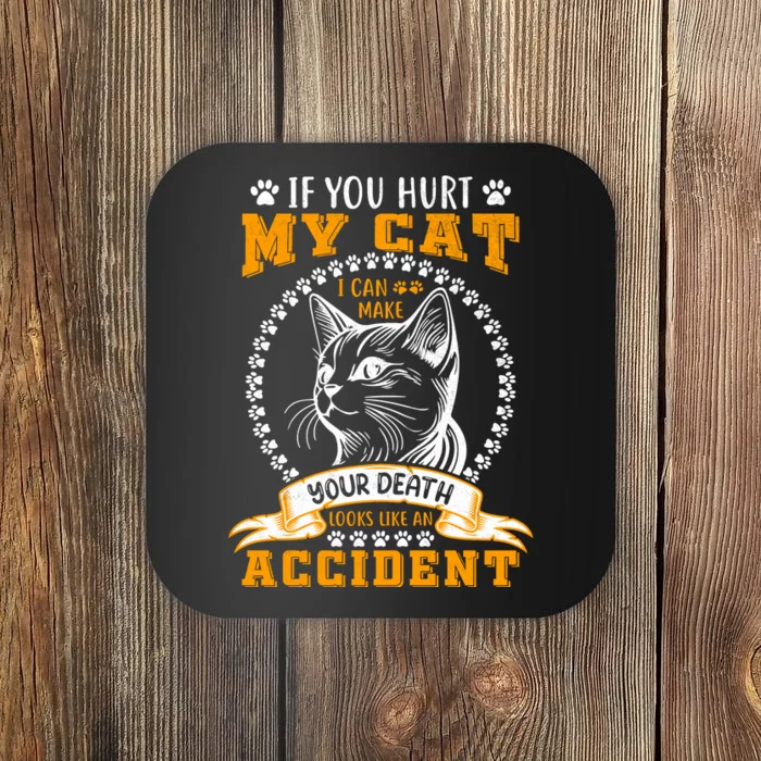 Protective Cat Owner Message Coaster