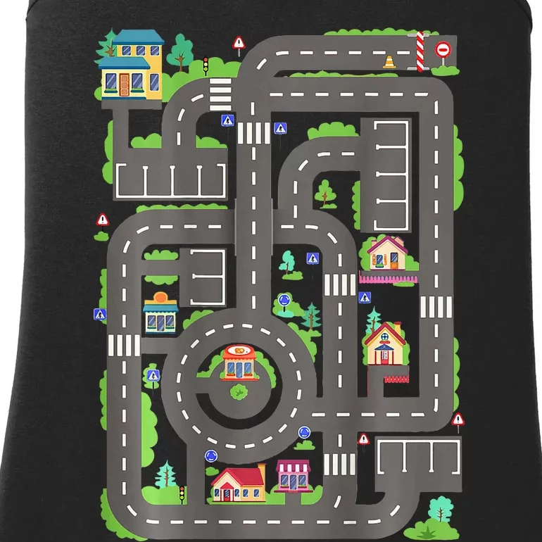 Play Cars On Dad Back Race Track Mat Fathers Day Ladies Essential Tank