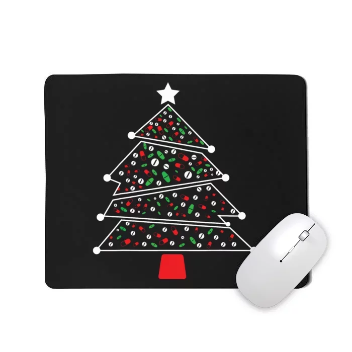 Pharmacist Christmas Pills And Meds Tree Mousepad