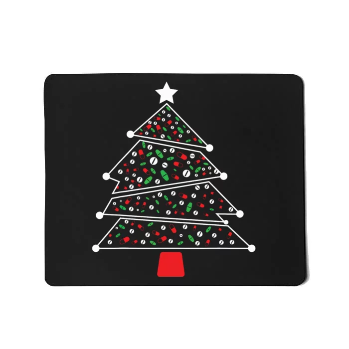 Pharmacist Christmas Pills And Meds Tree Mousepad