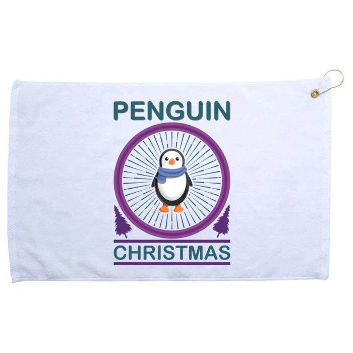 Penguin Christmas Grommeted Golf Towel