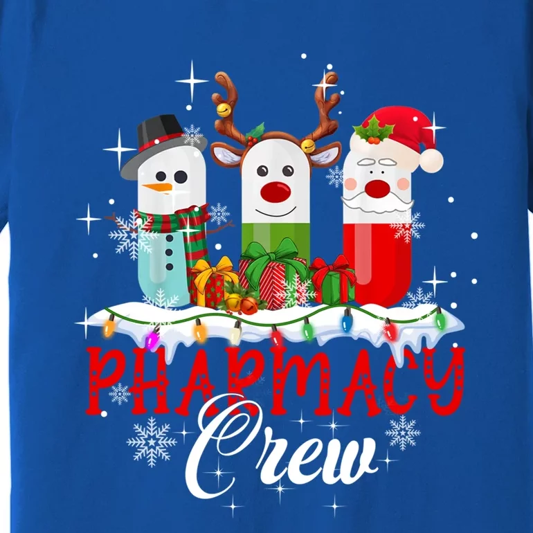 Pharmacy Crew Pharmacist Snow Reindeer Santa Pills Xmas Gift Premium T-Shirt