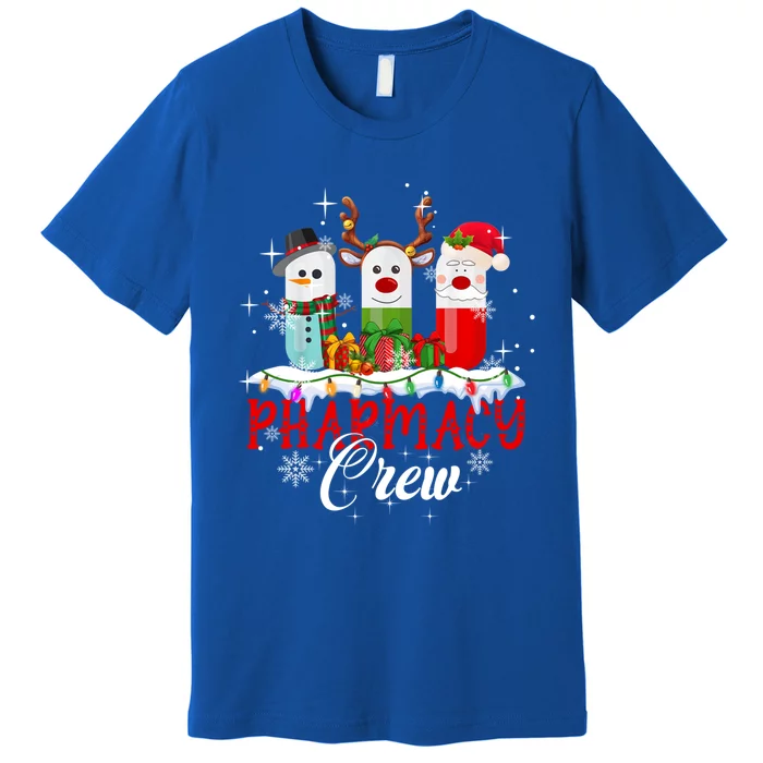 Pharmacy Crew Pharmacist Snow Reindeer Santa Pills Xmas Gift Premium T-Shirt