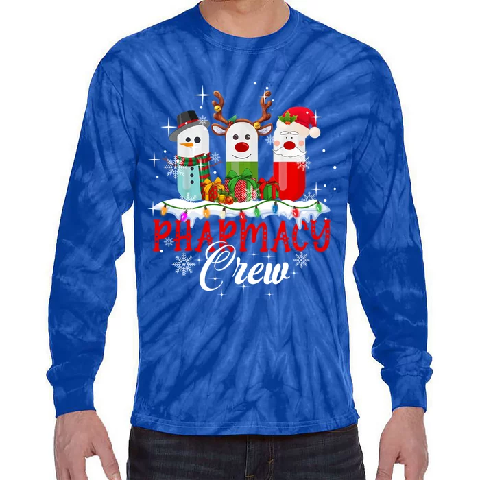 Pharmacy Crew Pharmacist Snow Reindeer Santa Pills Xmas Gift Tie-Dye Long Sleeve Shirt