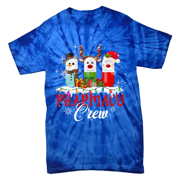 Pharmacy Crew Pharmacist Snow Reindeer Santa Pills Xmas Gift Tie-Dye T-Shirt