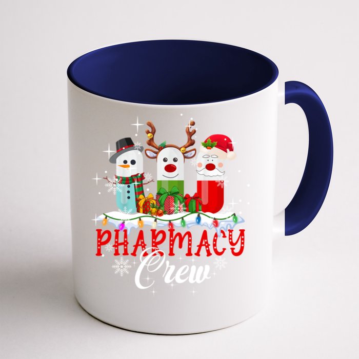 Pharmacy Crew Pharmacist Snow Reindeer Santa Pills Xmas Gift Front & Back Coffee Mug