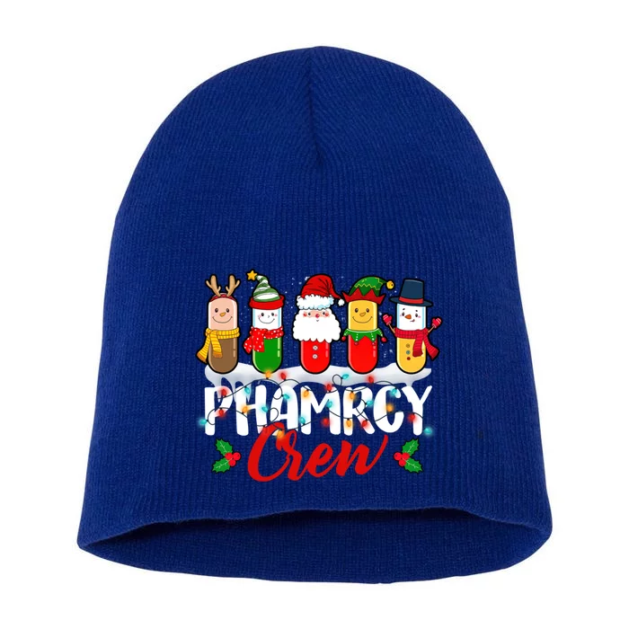 Pharmacy Crew Pharmacist Xmas Reindeer Technician Christmas Great Gift Short Acrylic Beanie