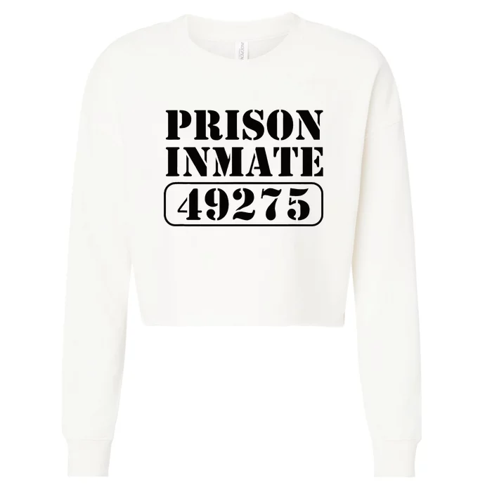 Prisoner Costume Prison Inmate County Jail Halloween Cropped Pullover Crew