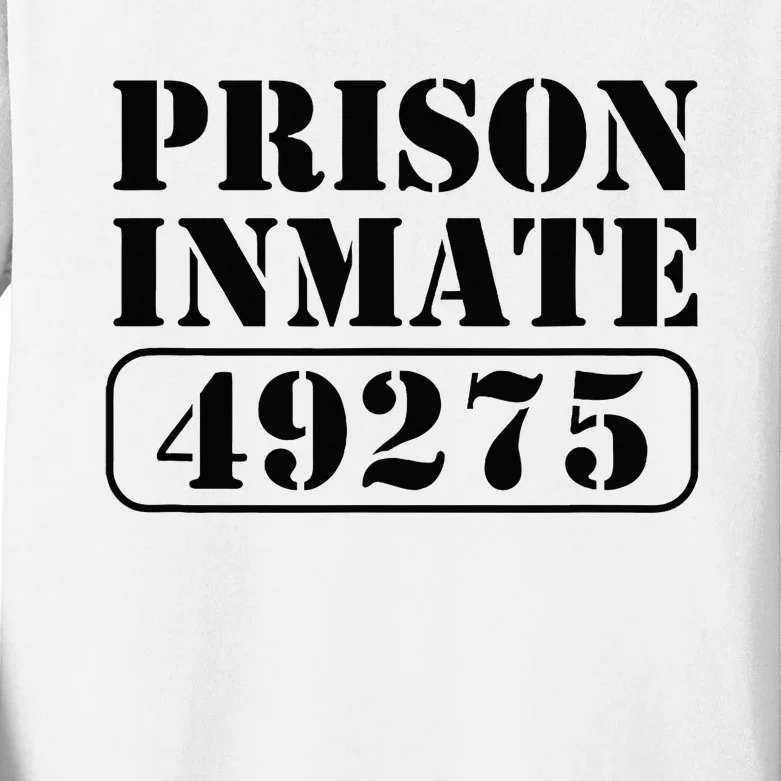 Prisoner Costume Prison Inmate County Jail Halloween Kids Long Sleeve Shirt