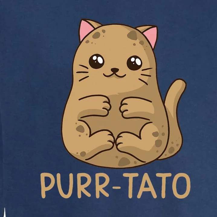 Purrtato Cat Potato Cat Lover Idaho Potatoes Garment-Dyed Sweatshirt