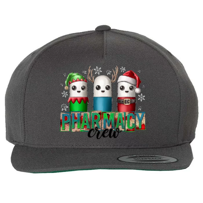 Pharmacy Crew Pharmacy Pill Merry Christmas Nurse Lover Cool Gift Wool Snapback Cap