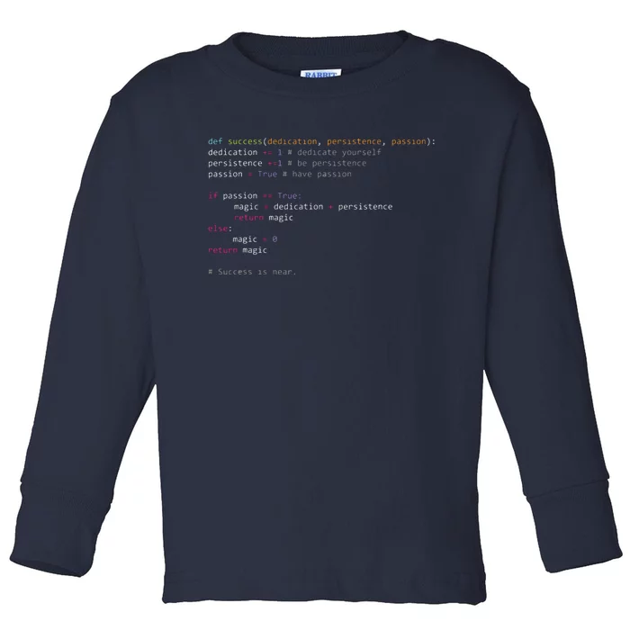 Python Code Programming Syntax Computer Geek Toddler Long Sleeve Shirt