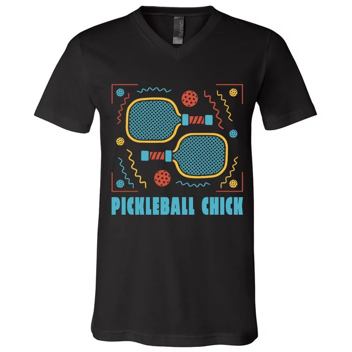 Pickleball Chick V-Neck T-Shirt