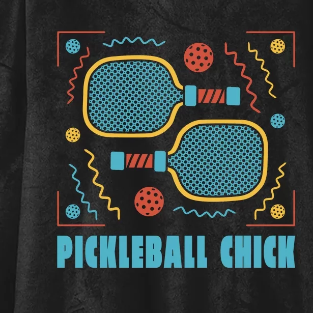 Pickleball Chick Hooded Wearable Blanket