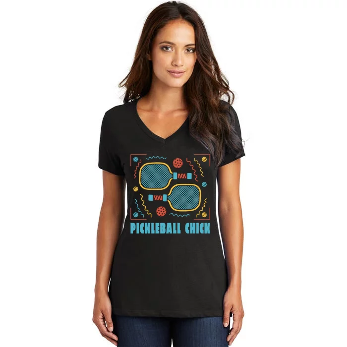 Pickleball Chick Women's V-Neck T-Shirt