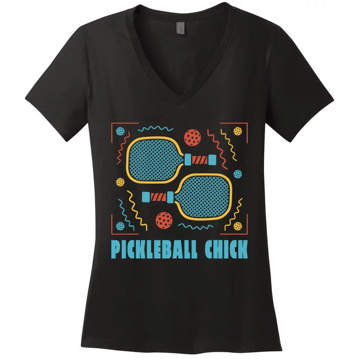 Pickleball Chick Women's V-Neck T-Shirt