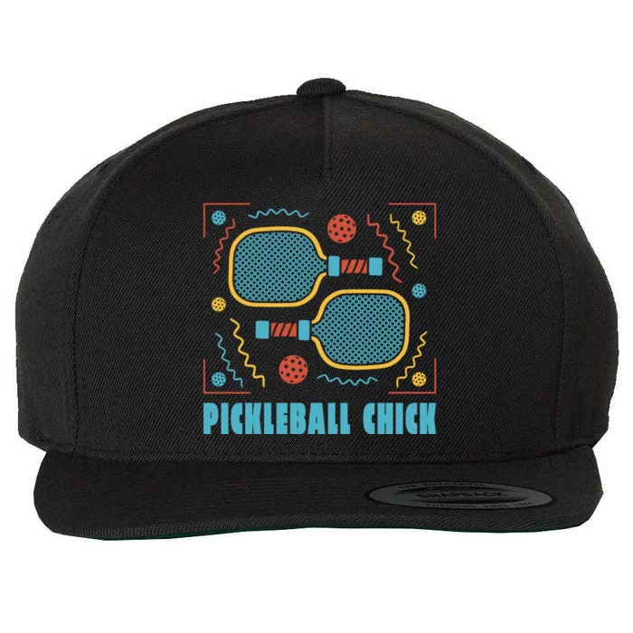 Pickleball Chick Wool Snapback Cap