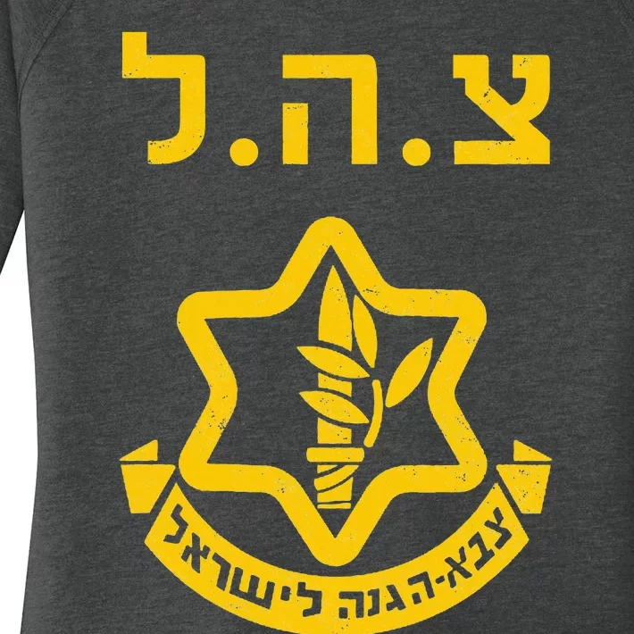 Purim Costume Party Idf Tzahal Israel Defense Forces Jewish Women's Perfect Tri Tunic Long Sleeve Shirt