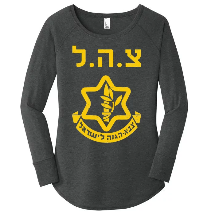 Purim Costume Party Idf Tzahal Israel Defense Forces Jewish Women's Perfect Tri Tunic Long Sleeve Shirt