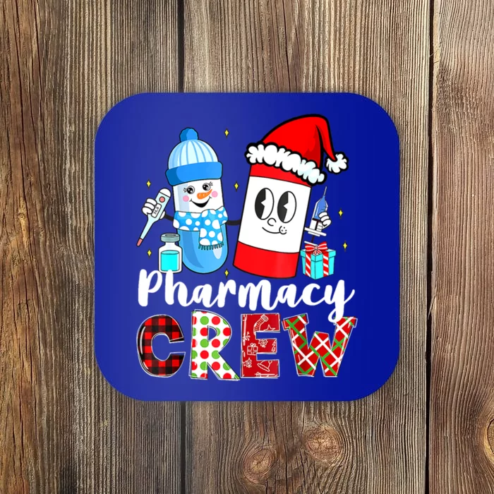 Pharmacy Crew Pill Rx Santa Hat Pharmacist Christmas Meaningful Gift Coaster