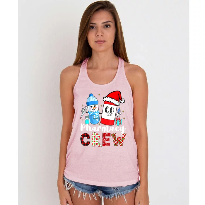 Pharmacy Crew Pill Rx Santa Hat Pharmacist Christmas Meaningful Gift Women's Knotted Racerback Tank