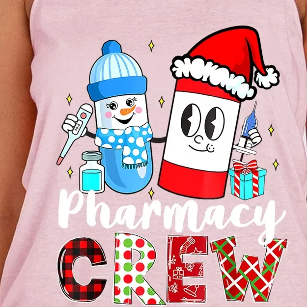 Pharmacy Crew Pill Rx Santa Hat Pharmacist Christmas Meaningful Gift Women's Knotted Racerback Tank