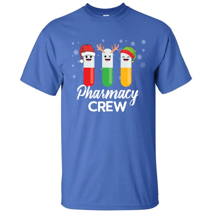 Pharmacy Crew Pills Merry Christmas Santa Funny Pharmacist Gift Tall T-Shirt