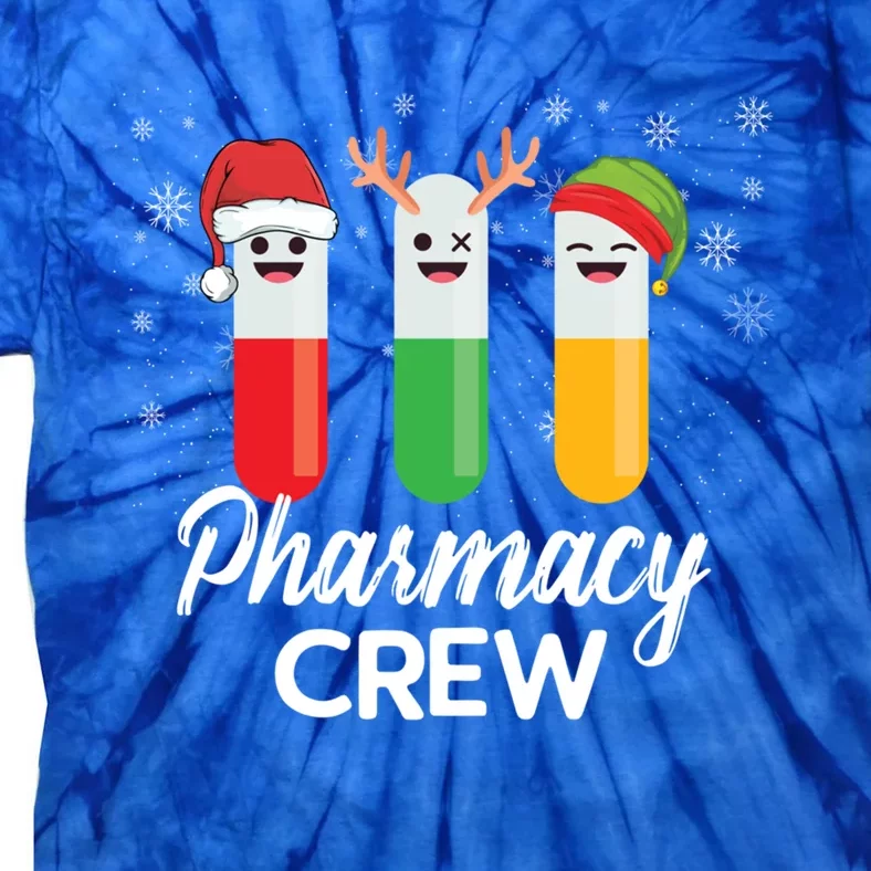 Pharmacy Crew Pills Merry Christmas Santa Funny Pharmacist Gift Tie-Dye T-Shirt