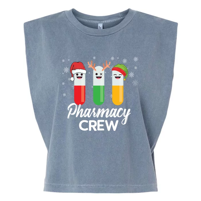 Pharmacy Crew Pills Merry Christmas Santa Funny Pharmacist Gift Garment-Dyed Women's Muscle Tee