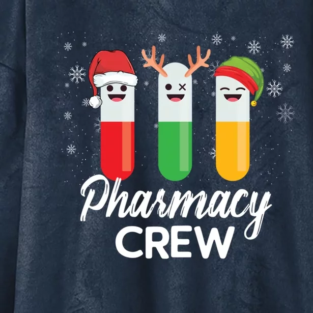 Pharmacy Crew Pills Merry Christmas Santa Funny Pharmacist Gift Hooded Wearable Blanket