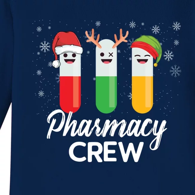 Pharmacy Crew Pills Merry Christmas Santa Funny Pharmacist Gift Baby Long Sleeve Bodysuit