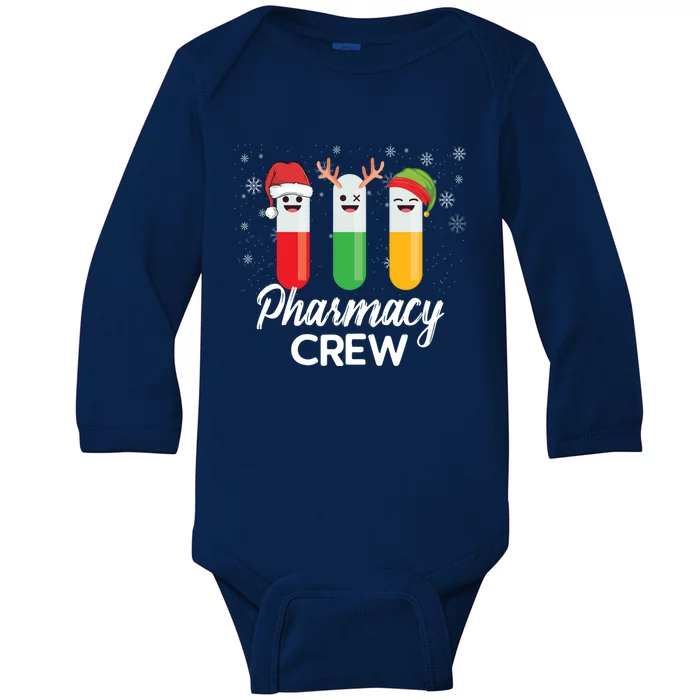 Pharmacy Crew Pills Merry Christmas Santa Funny Pharmacist Gift Baby Long Sleeve Bodysuit