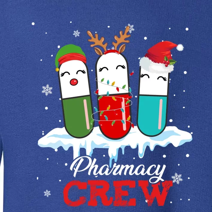 Pharmacy Crew Pills Reindeer Santa Claus Lights Christmas Gift Toddler Sweatshirt