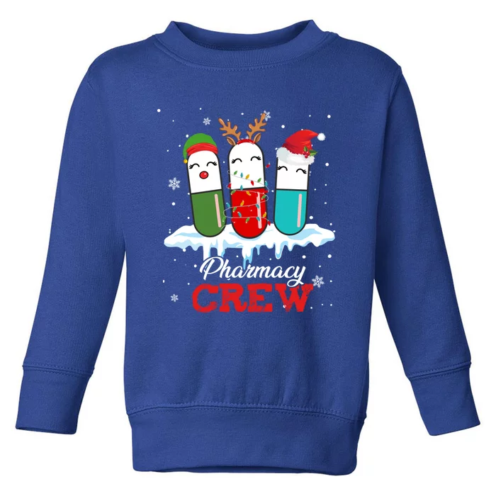 Pharmacy Crew Pills Reindeer Santa Claus Lights Christmas Gift Toddler Sweatshirt