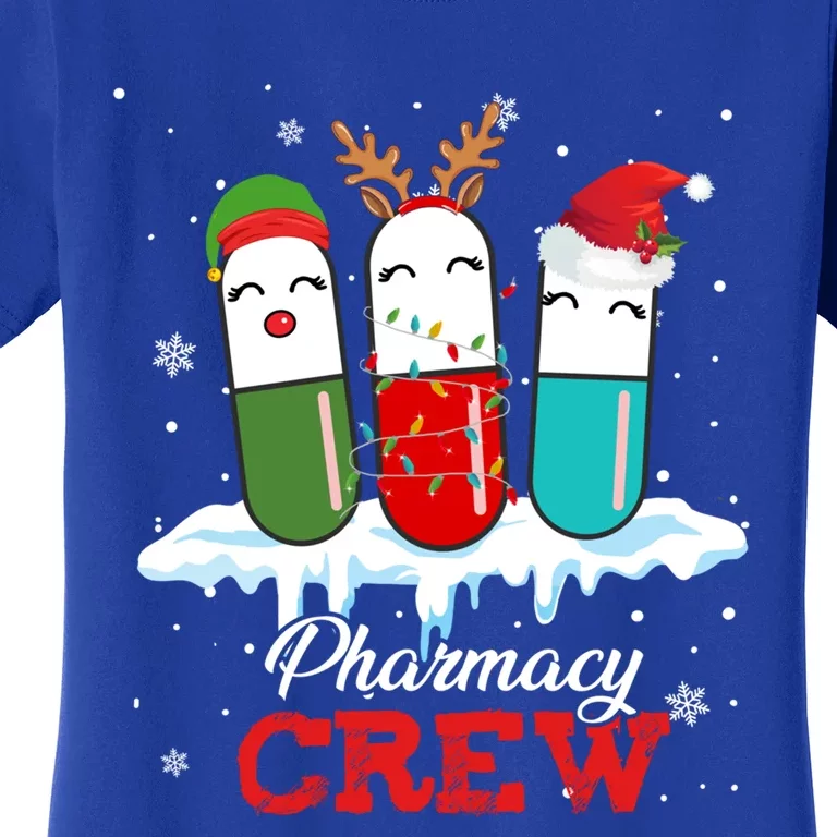 Pharmacy Crew Pills Reindeer Santa Claus Lights Christmas Gift Women's T-Shirt