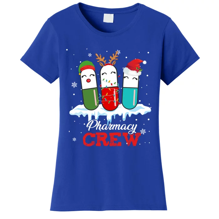 Pharmacy Crew Pills Reindeer Santa Claus Lights Christmas Gift Women's T-Shirt