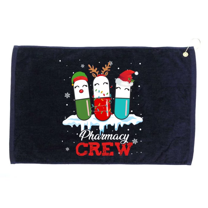 Pharmacy Crew Pills Reindeer Santa Claus Lights Christmas Gift Grommeted Golf Towel