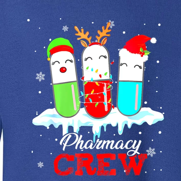 Pharmacy Crew Pills Reindeer Santa Claus Lights Christmas Meaningful Gift Toddler Sweatshirt