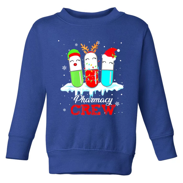 Pharmacy Crew Pills Reindeer Santa Claus Lights Christmas Meaningful Gift Toddler Sweatshirt