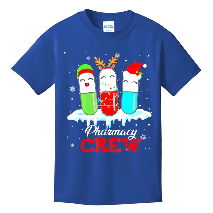 Pharmacy Crew Pills Reindeer Santa Claus Lights Christmas Meaningful Gift Kids T-Shirt