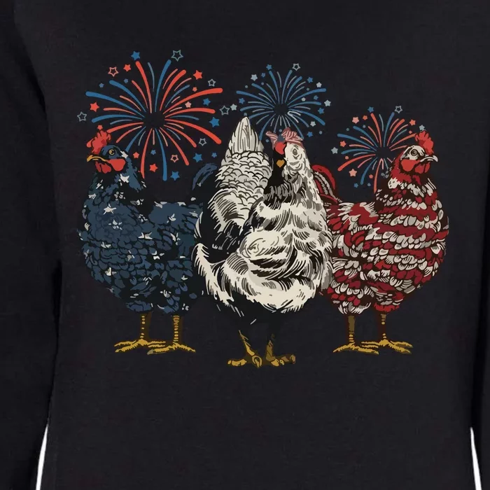 Patriotic Chicken Womens California Wash Sweatshirt